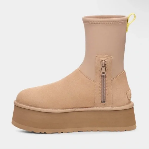 NWOB UGG Nude Platform Dipper Ankle Booties Size 8 - Picture 3 of 5